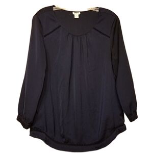 J. Crew Factory | Navy Blouse w/ Cutout Detail (Size Medium)